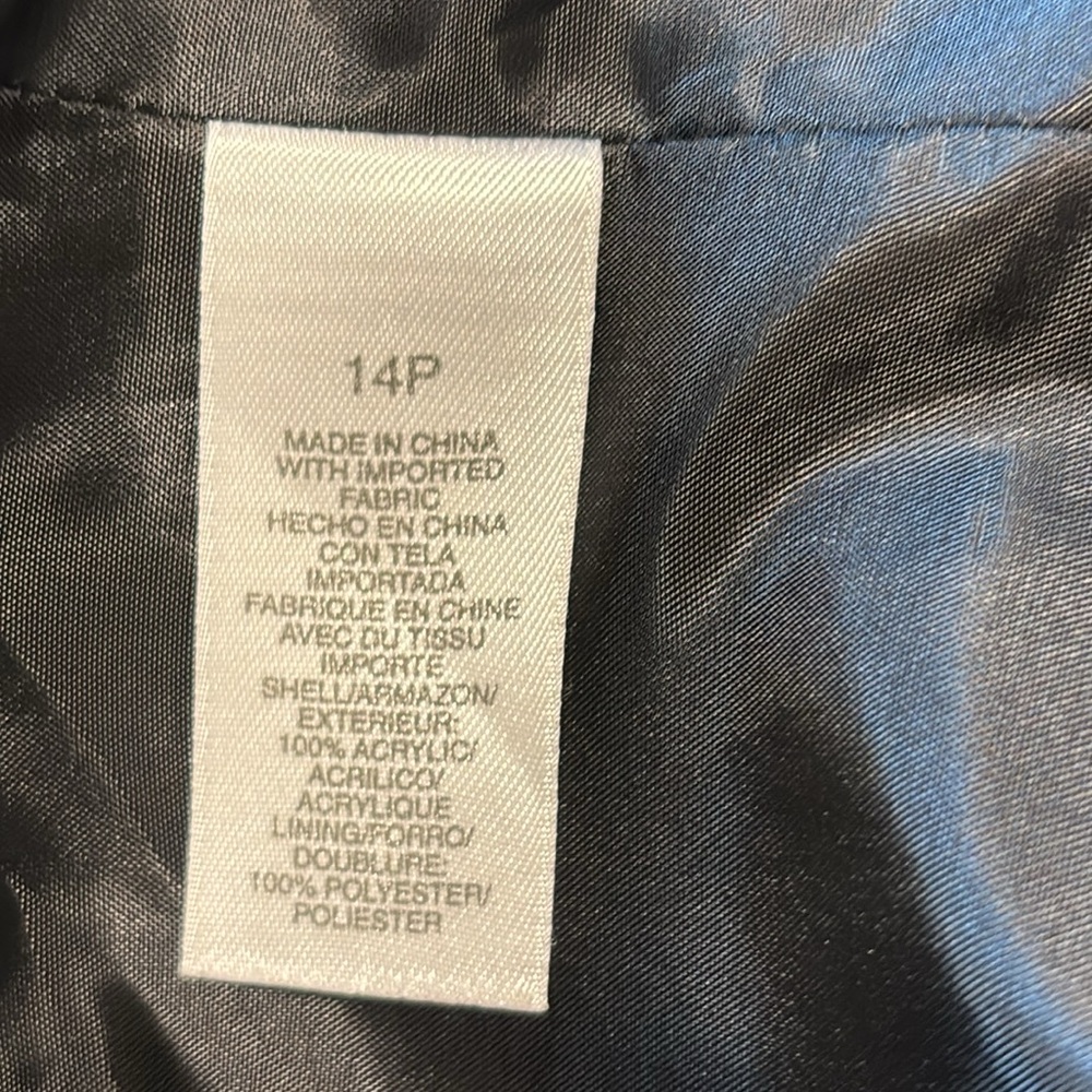 🔥SALE🔥 Liz Clairborne Houndstooth Black/White Jacket size 14P - Picture 6 of 8